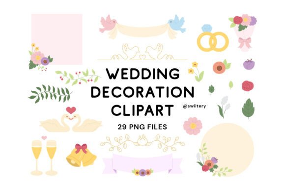 29 Wedding Clipart Elements for Your Creative Projects