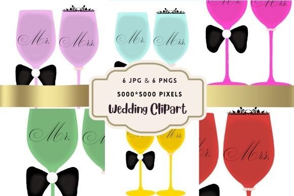 Celebrate with Style: Versatile Wedding Glasses Clipart