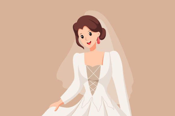 Happy Bride at Wedding Character Design: A Vector Illustration Guide