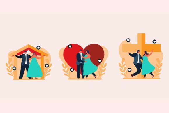 Modernizing Romance: The Clean Appeal of Wedding Flat Design