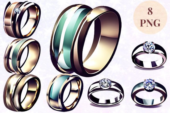 Wedding Ring 53 Clipart PNG: A Designer's Asset for Elegance